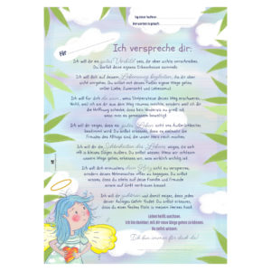 Ein Poster mit berührenden Sätzen als Taufversprechen für Taufpaten von Treuherz: Geschenk zur Taufe