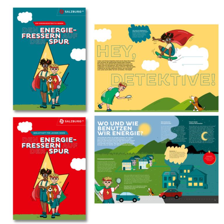 Gestaltung der Texte für ein Schulprojekt zum Thema Energiesparen